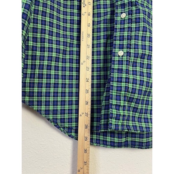 Ralph‎ Lauren Medium Plaid Button Down Shirt Green Blue Orange Pony Logo - Picture 10 of 12